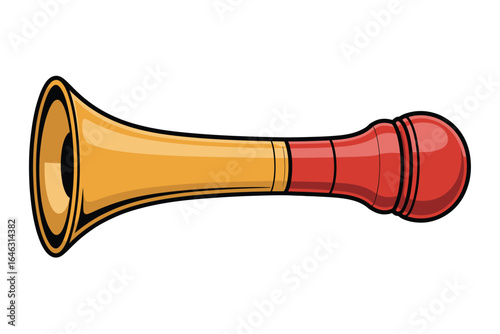 Vintage style air horn with red bulb and golden bell