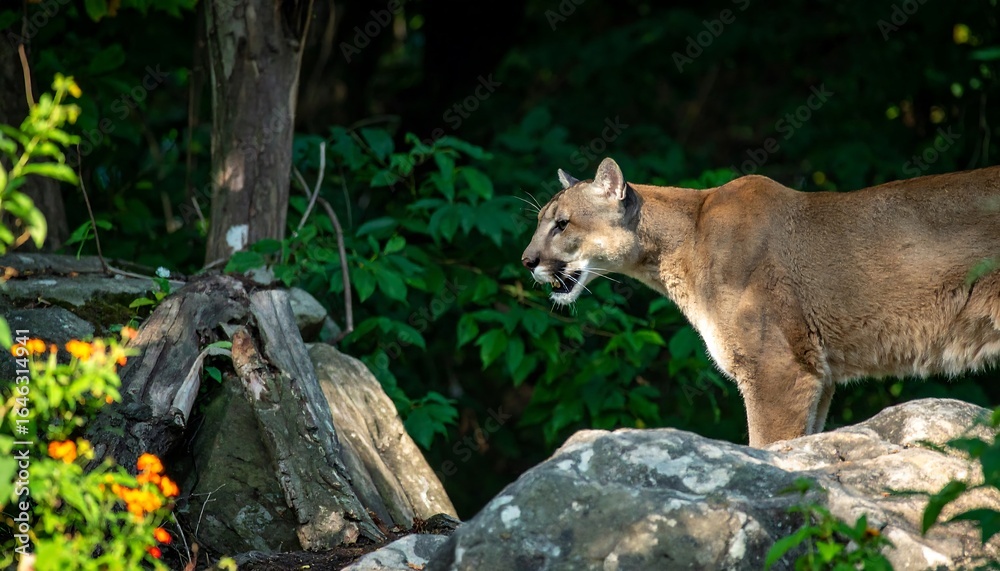 Fototapeta premium Mountain lion in natural habitat