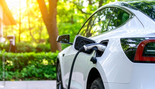 Electric car charging outdoors (1)