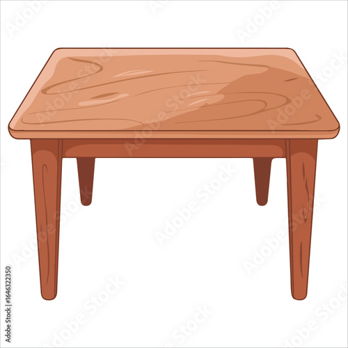 Wooden table watercolor vector illustration isolated