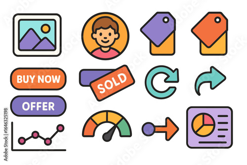 E-commerce, shopping 3d icon set. buy, sell, retail icons 3d collection