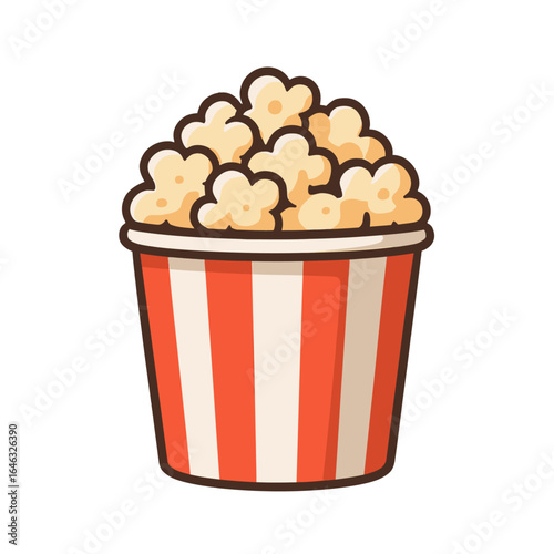 Classic Striped Popcorn Bucket - Perfect Snack for Movies and Entertainment