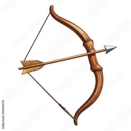 Wooden bow and arrow