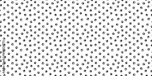 Photography Silhouette of paws icon, set,  paw prints on white background, animal paws silho