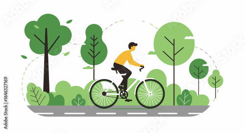 Cycling in Nature: Person Riding a Bike in the Green Outdoors