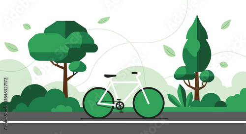 Cycling in Nature: Person Riding a Bike in the Green Outdoors