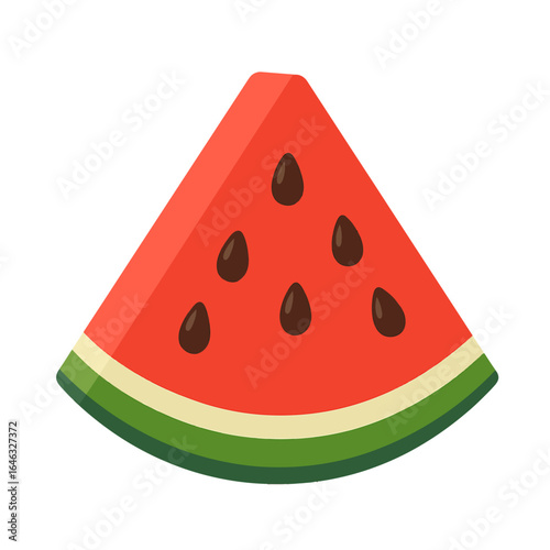 Juicy Slice of Refreshing Watermelon with Seeds - Perfect Summer Fruit