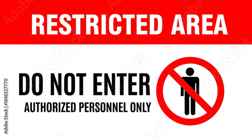 Restricted Area Signage Authorized Personnel Only, No Entry Zone, Prohibition Symbol