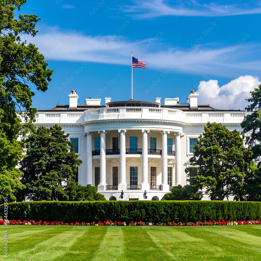 Naklejka premium White House, sunny day