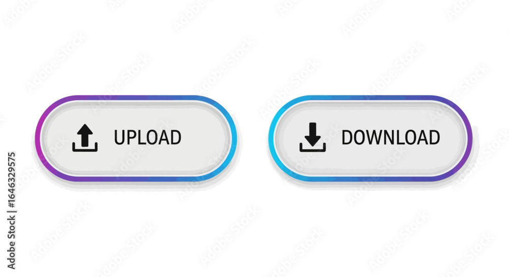 Upload and Download Buttons A Clean Vector Illustration for Web and UI Design Upload and Download Buttons A Clean Vector Illustration for Web and UI Design