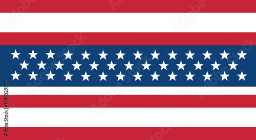 Contemporary American Flag Design with Horizontal Stripes and Stars