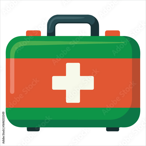 Paramedic suitcase vector graphic white background