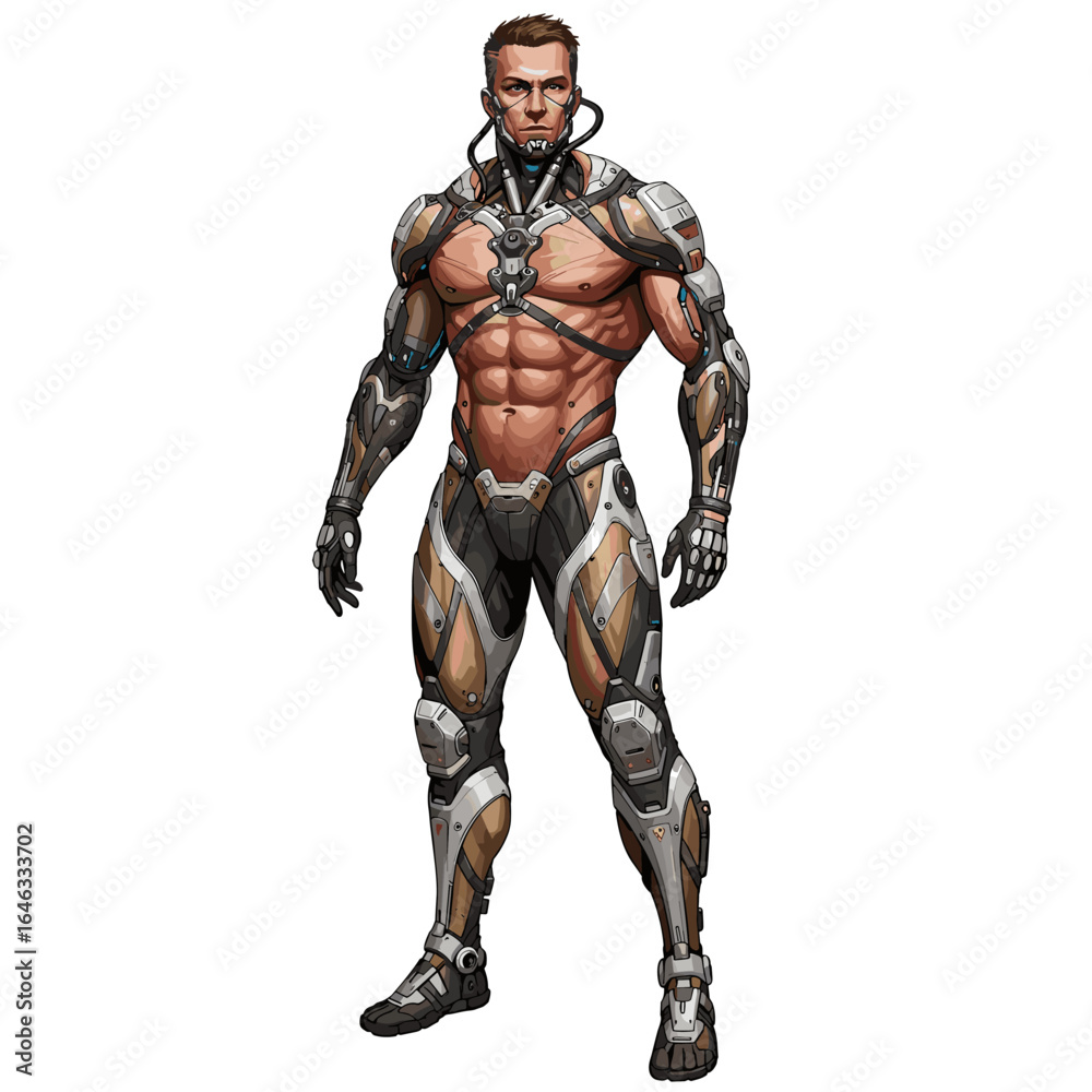 Genetically Enhanced Soldier Illustration White Background Genetically Enhanced Soldier Illustration White Background