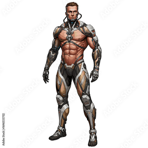 Genetically Enhanced Soldier Illustration White Background