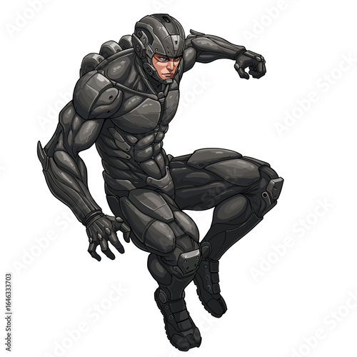 Genetically Enhanced Soldier Illustration White Background