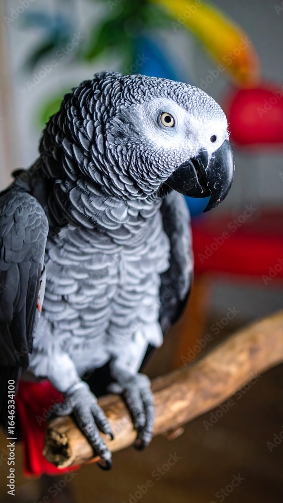 Fototapeta premium Close-up of a gray parrot