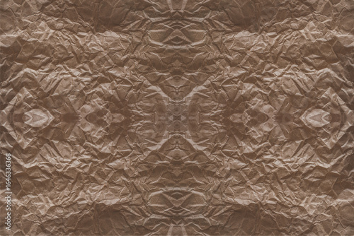 Seamless Crumpled Brown Paper Texture Pattern