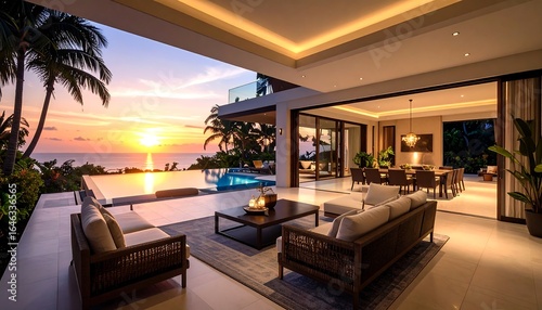 Luxurious outdoor living space with ocean view