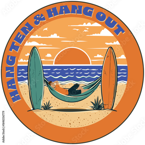 Hang Ten & Hang Out Surfer on Beach
