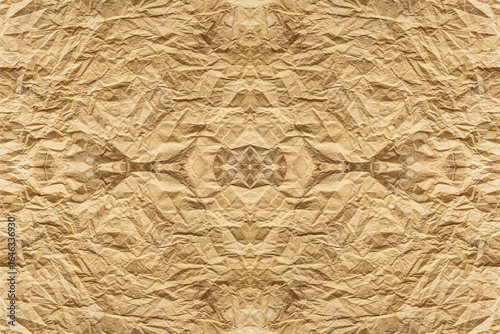 Seamless Crumpled Kraft Paper Texture Pattern
