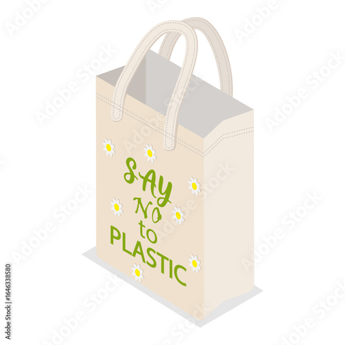 3D Isometric Flat Vector Illustration of Eco-friendly Bags, Sustainable Shopping And Reusable Packaging. Item 1
