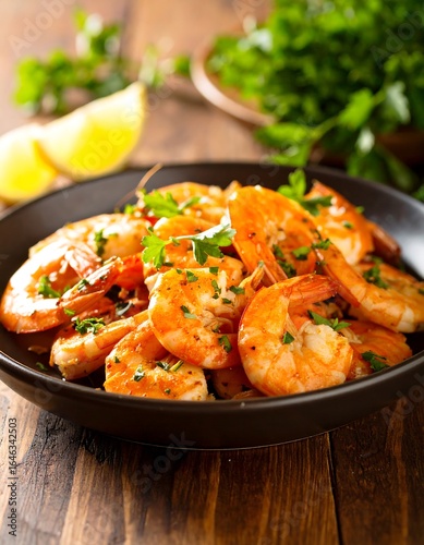 Roasted shrimp with herbs