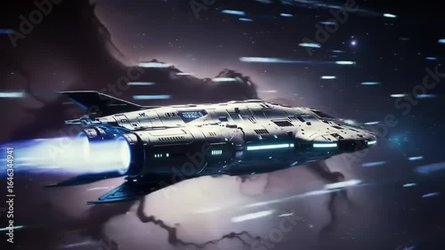 Wallpaper Mural Futuristic spaceship in deep space Torontodigital.ca