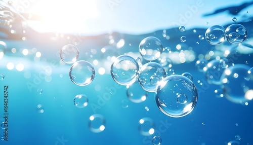 Wallpaper Mural Underwater bubbles, sunlit turquoise water Torontodigital.ca
