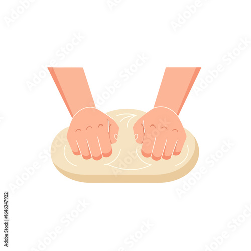 Hands knead dough with care, preparing delicious homemade bread for a comforting meal, illustrating the joys of baking and culinary traditions, inviting family and friends together