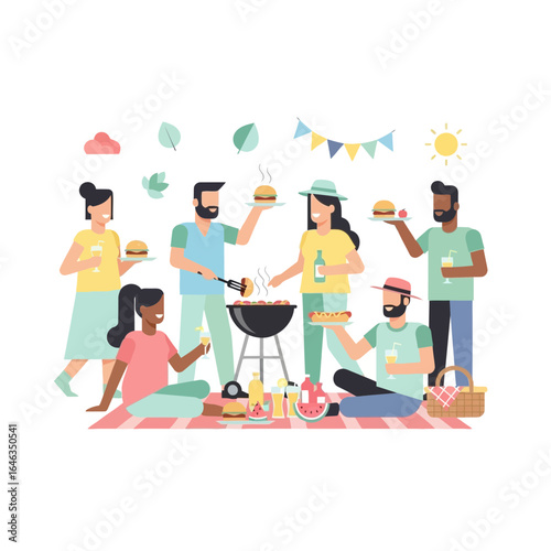Summer's here, gather friends for a fun backyard barbecue with juicy burgers, refreshing drinks, and sunny vibes, perfect for lifestyle blog, food promotions, and social gatherings