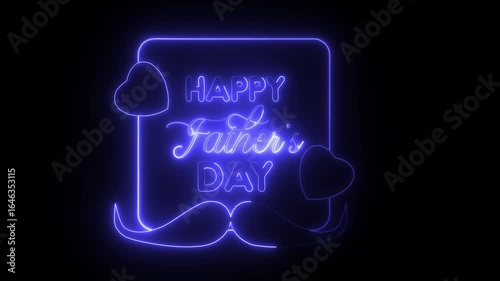 Wallpaper Mural Happy Father’s Day Neon Text Animation. Glowing neon “Happy Father’s Day” text animation, perfect for greeting videos, social media posts, celebration reels, and creative motion graphics dedicated. Torontodigital.ca