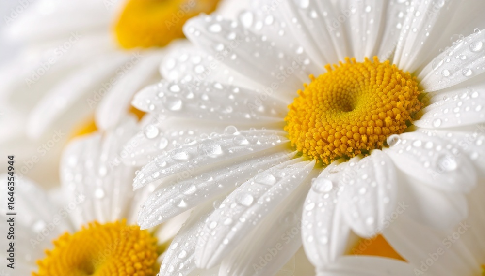 Fototapeta premium Yellow chamomile center in macro detail