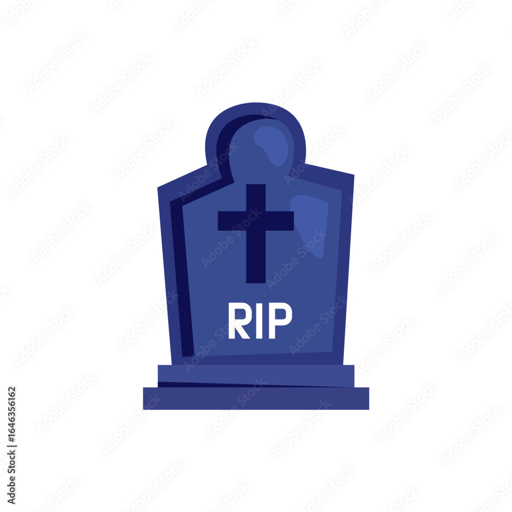 Obraz premium Spooky Halloween Tombstone Vector Icon