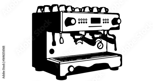 Object professional espresso machine for coffee shop cafe restaurant brewing equipment and barista tools supply vector