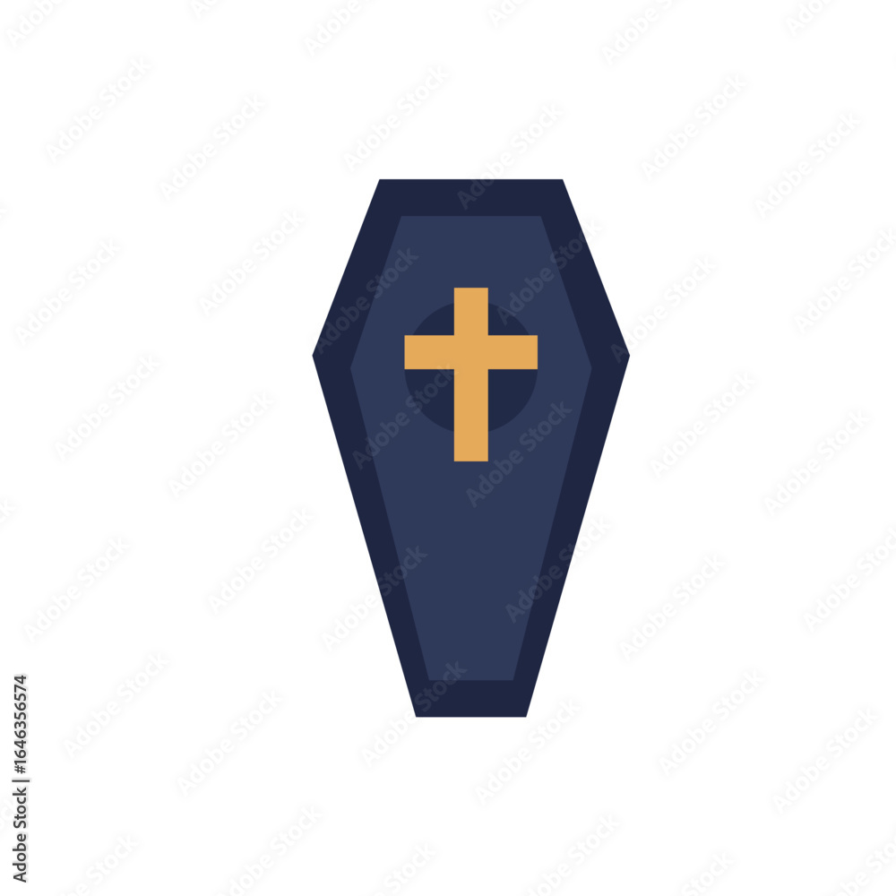 Obraz premium Creepy Halloween Coffin Vector Illustration