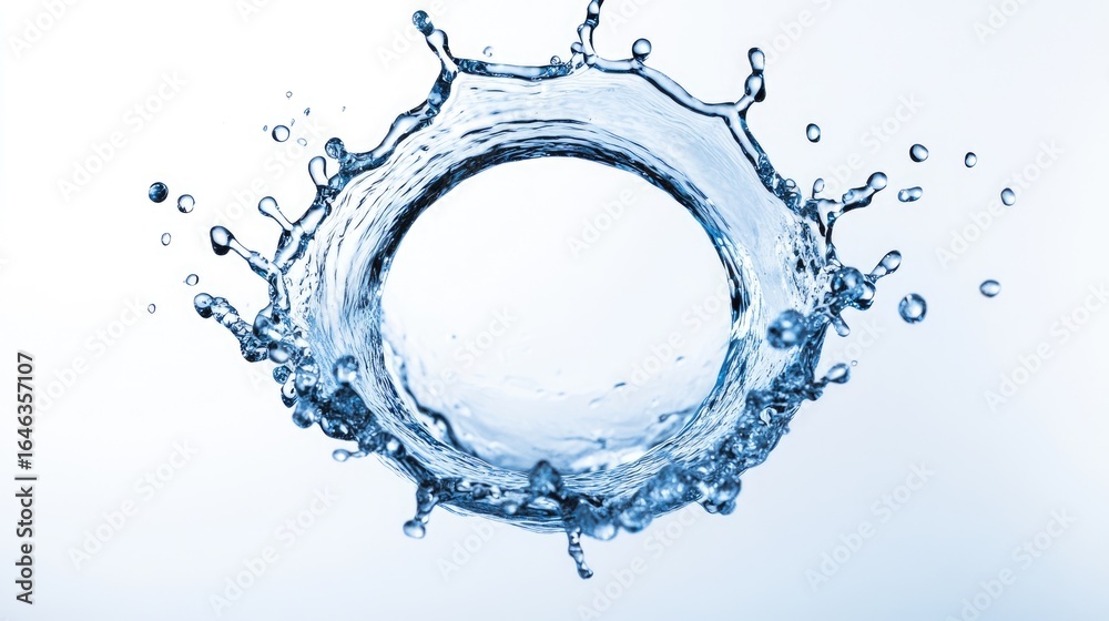 Fototapeta premium Aqua Crown: A stunning, photorealistic close-up captures the precise moment of a water crown formation, revealing its delicate beauty.