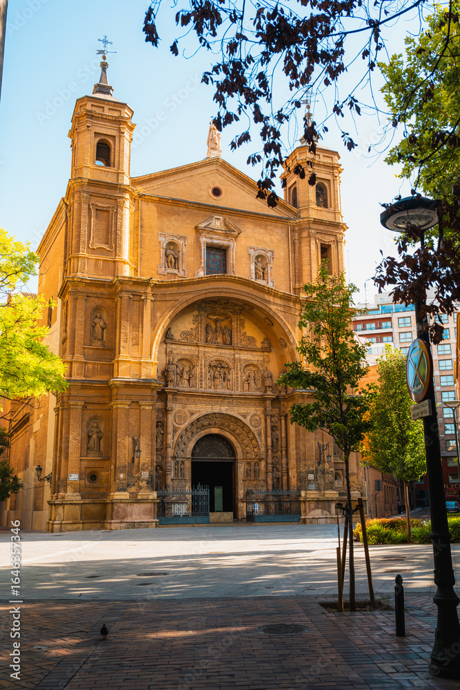 Fototapeta premium San Gil Abad Church Façade in Zaragoza
