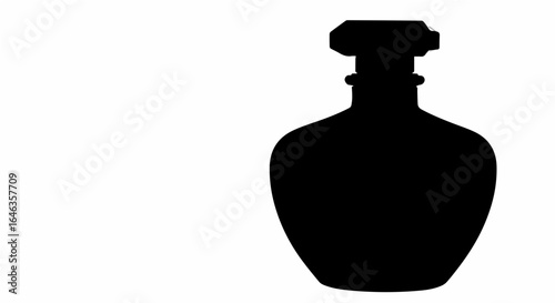 Object decanter silhouette vector art for liquor spirits wine and beverages elegant glass bottle design element icon vector