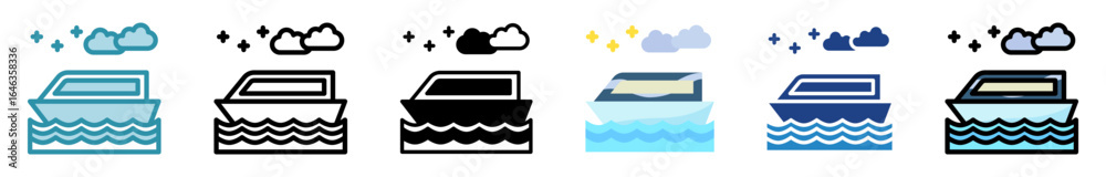 Obraz premium Ferry Icon Multi Style Relate To Nautical, Sea, Marine, Navy. Use For Modern Concept, Ui, Ux Web And App Development.
