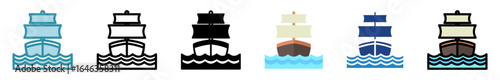Cruise Ship Icon Multi Style Relate To Nautical, Sea, Marine, Navy. Use For Modern Concept, Ui, Ux Web And App Development.