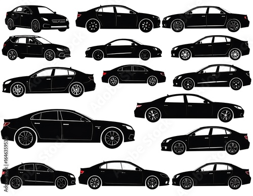 Variety of car silhouettes