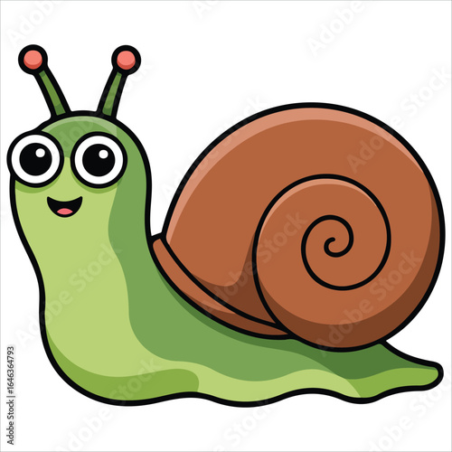 Grove snail wildlife vector illustration white background