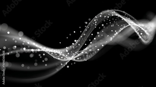 Abstract Silver Wave with Dark Background.