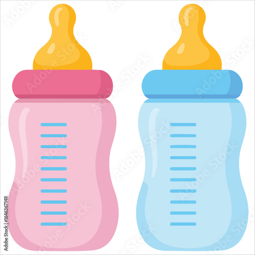 Set of infant nipples feeding vector graphic