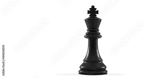 Object isolated black chess king piece strategy game competition intelligence boardgame single object on white background vector