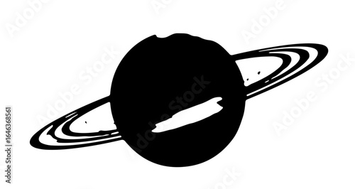 Object saturn planet vector illustration with rings astronomy space exploration and science education resource image vector