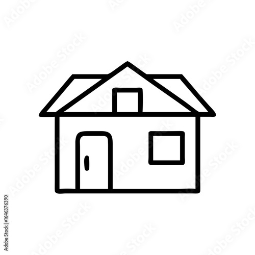 Simple outline illustration of a house in minimalist style  