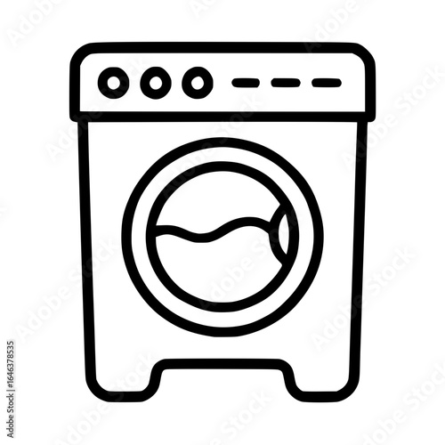 Isolated Washing Machine Minimalist Line Icon
