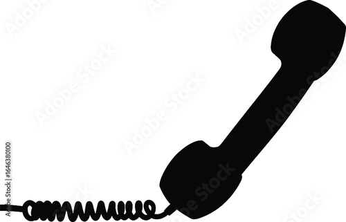 Vintage telephone handset silhouette connecting us through time and communication