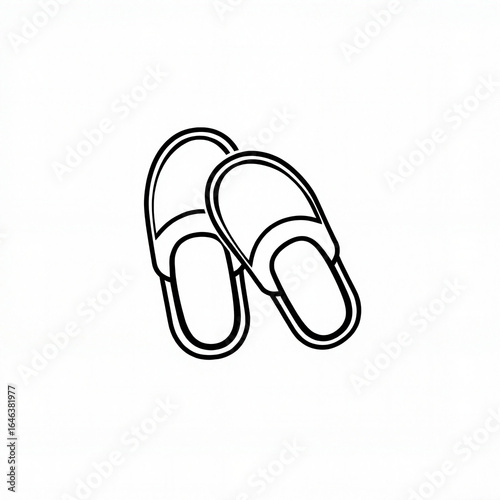 Cozy slippers illustration, home comfort, with copy space